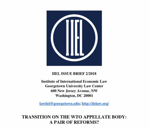 TRANSITION ON THE WTO APPELLATE BODY: A PAIR OF REFORMS?, Disucssion by Chris Brummer